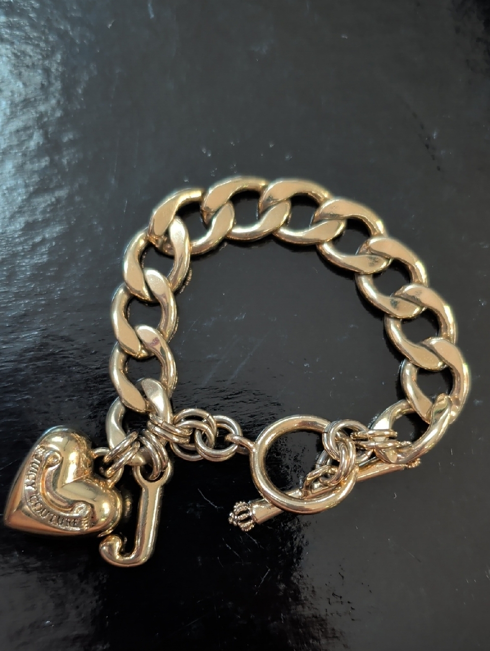 Juicy Couture puffy heart starter vintage bracelet